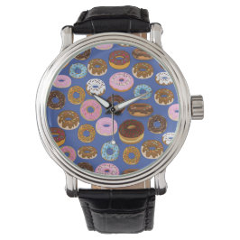 Armbandsur med blå doughnut-design