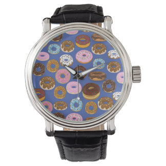 Armbandsur med blå doughnut-design