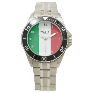 Armbandsur som är för manar med flagga av italie