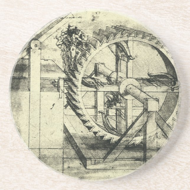 Armborst Drivet av Löpband av Leonardo da Vinci Underlägg Sandsten (Framsidan)