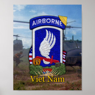 Armé 173:e ABN BDE Vietnam Krig Patch Poster
