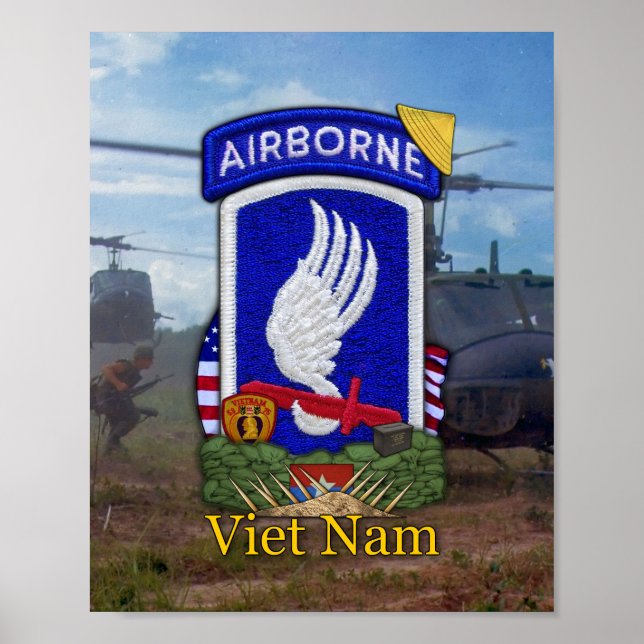 Armé 173:e ABN BDE Vietnam Krig Patch Poster (Framsidan)