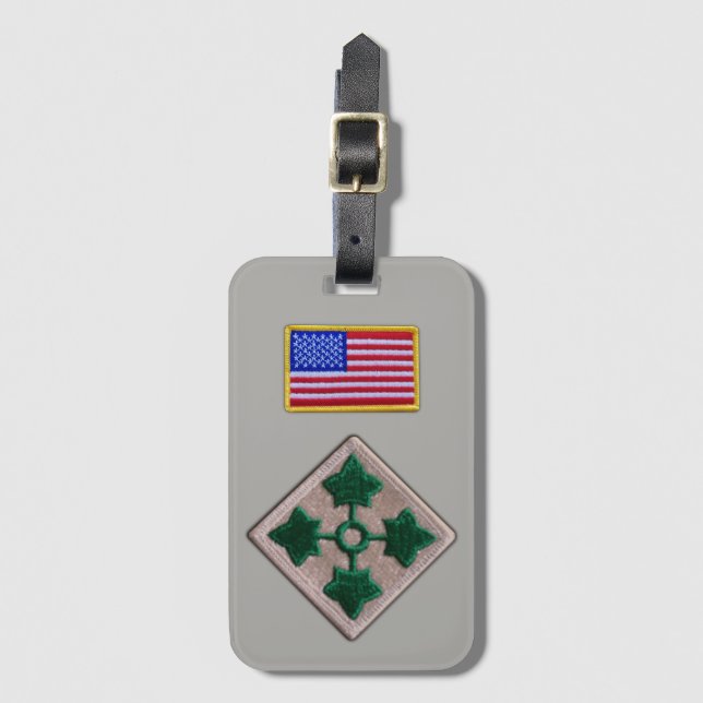 Armé 4:e Inf Div Infantry-divisionens veterinärer Bagagebricka (Framsida vertikal)