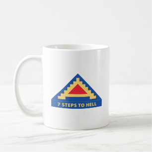 Armé - 7:e United Stater Army w 7 Steg till helvet Kaffemugg