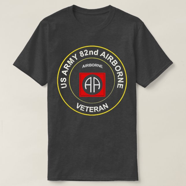 Armé 82:a Airborne Division Paratrooper Veteran Fl T Shirt (Design framsida)