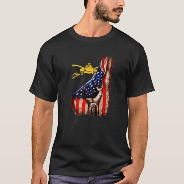 Armé Armor Gren Amerikanska Flagga T Shirt (Framsida)