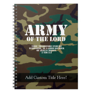 Armé av lorden, bibelScripture Camo Anteckningsbok