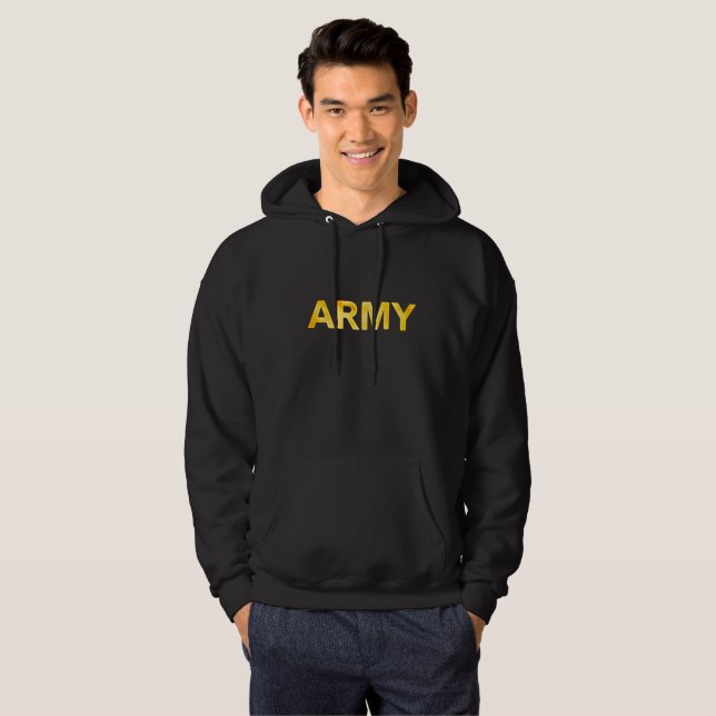 Armé bak och fram, gul och vit hoodie (Hel framsida)