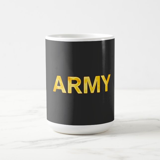 Armé bak och fram,gul och vit kaffemugg (Center)
