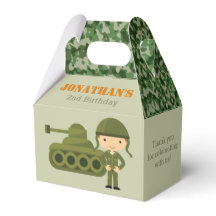 Armé Birthday Favor Boxes Kids Boy Soldier Camo