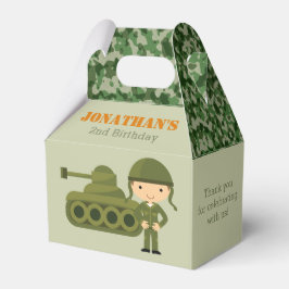 Armé Birthday Favor Boxes Kids Boy Soldier Camo Presentaskar