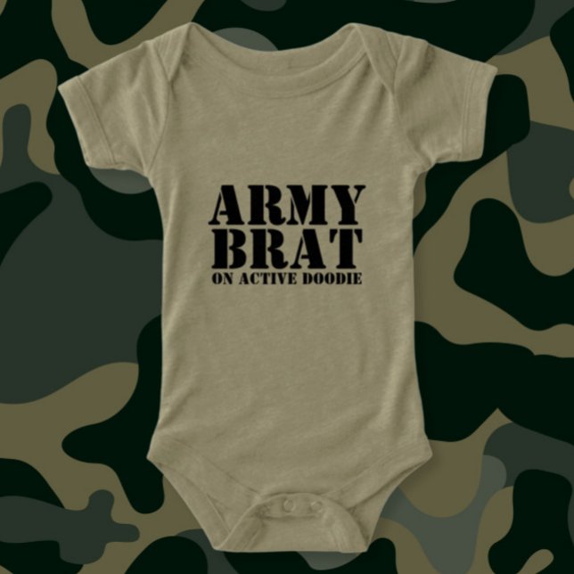 Armé Brat on Active Doodie Baby Humor T Shirt (Army Brat on Active Doodie Baby Humor Infant T-shirt by Ricaso Funny humor new baby gift ideas)