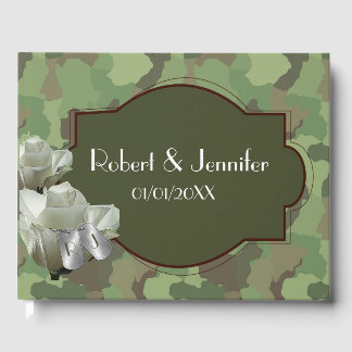 Armé bröllop temed Guestbook Gästböcker