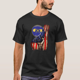 Armé Chemical Corps Gren American Flagga T Shirt