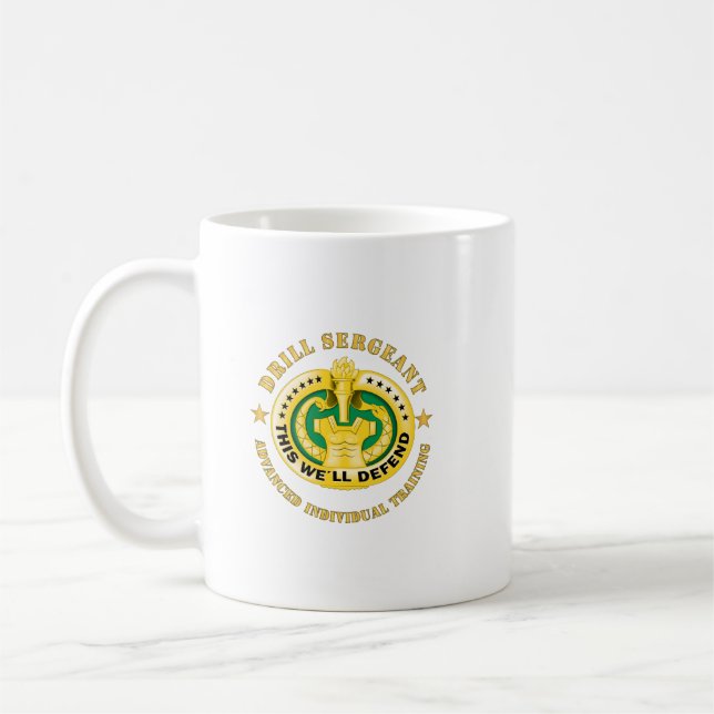 Armé - Drill Sgt Badge - Avancerat enskilt Tåg Kaffemugg (Vänster)