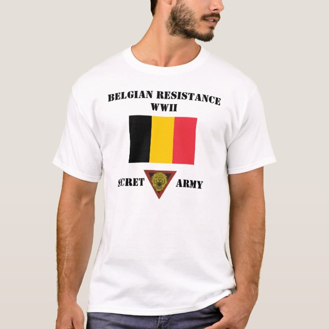Armé för Belgien motståndshemlighet T Shirt (Framsida)