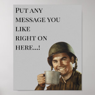 Armé Guy Soldier Military Humor Joke Gag Poster
