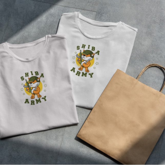 Armé Hund Shiba Inu T Shirt (Skapare uppladdad)