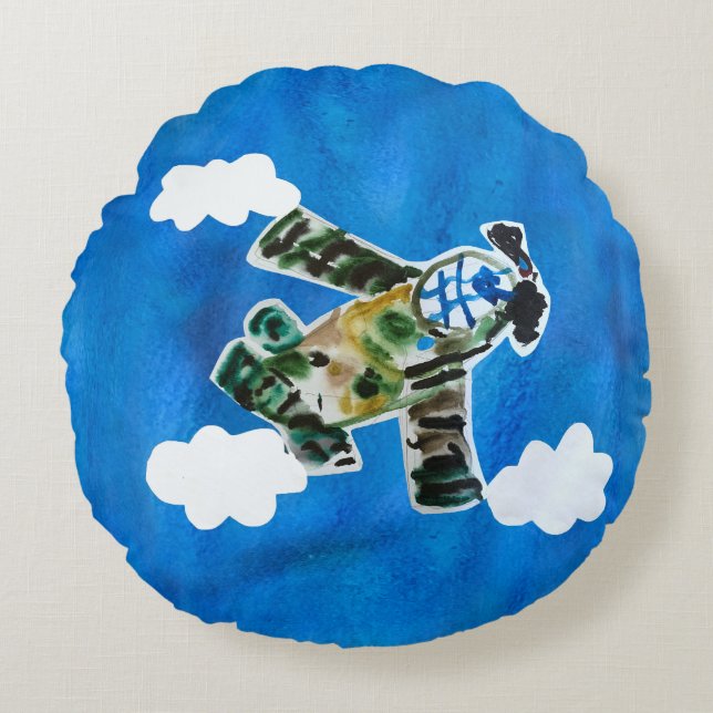 Armé Jet "Art by Kids" Rund Kudde (Framsidan)