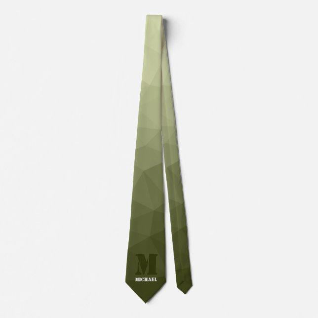 Armé ljusgrön geometrisk mesh-mönster Monogram Slips (Framsida)