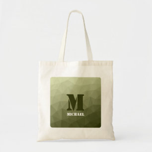 Armé ljusgrön geometrisk mesh-mönster Monogram Tygkasse