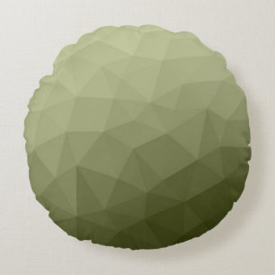 Armé ljusgrön gradient geometrisk nätmönster rund kudde