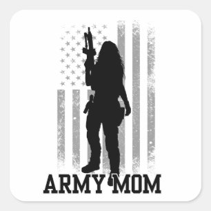 Armé Mamma Fyrkantigt Klistermärke