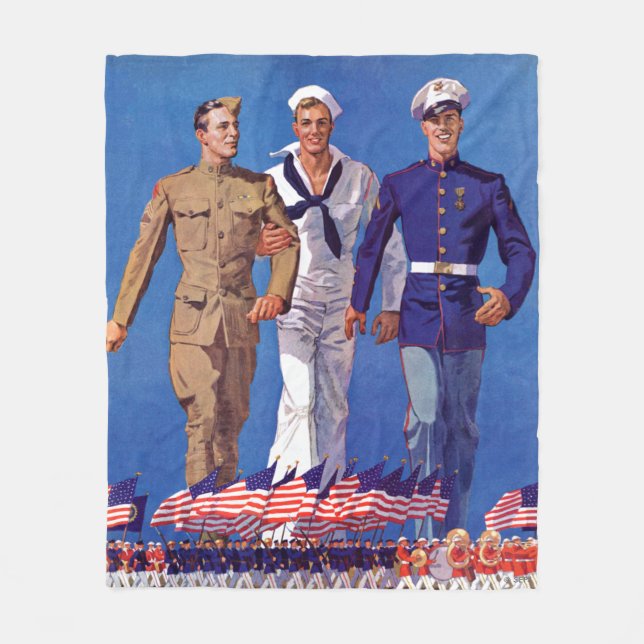 Armé, marin & flottor fleecefilt (Framsidan)