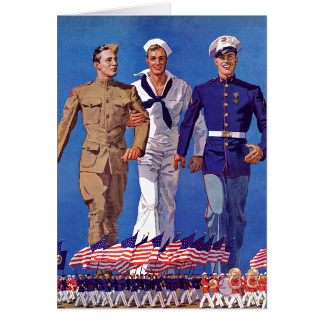 Armé, marin & flottor hälsningskort (Framsidan)