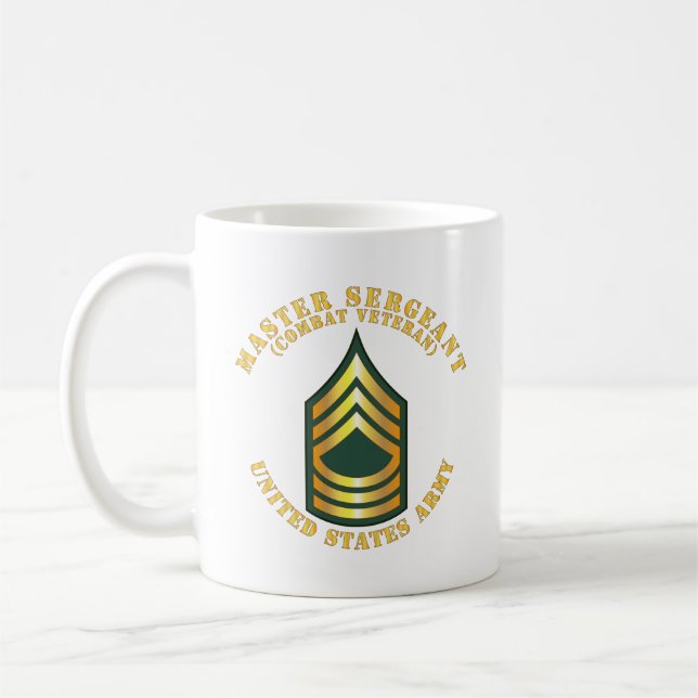 Armé - Master Sergeant - MSG - Combat Veteran Kaffemugg (Vänster)