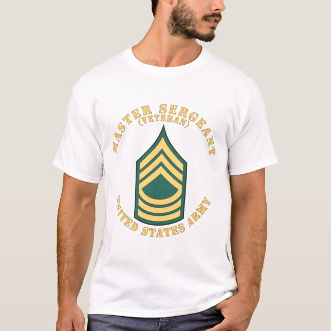 Armé - Master Sergeant - MSG - Retrött - Flat T Shirt (Framsida)