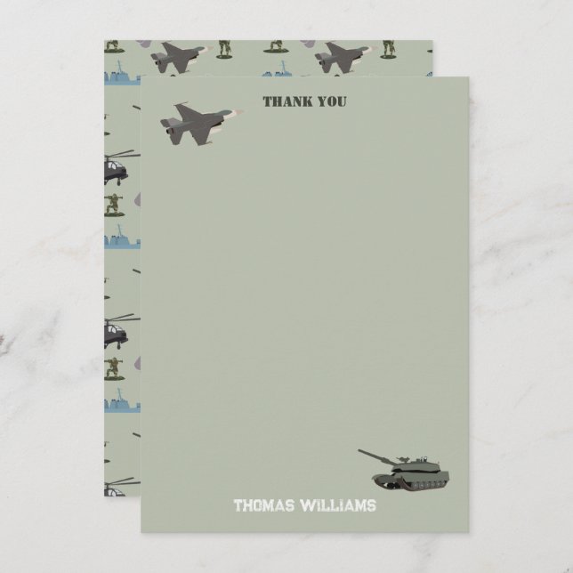 Armé Militär Kamouflage Grön Kamouflage Födelsedag Tack Kort (Fram/baksida)