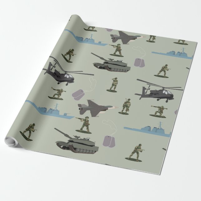 Armé Militär Kamouflage Grön Kamouflage  Presentpapper (Utrullad)