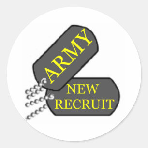 Armé New Recruit Runt Klistermärke