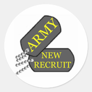 Armé New Recruit Runt Klistermärke