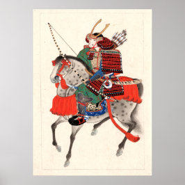 armé och hornhjälm, Samurai på horseback Poster