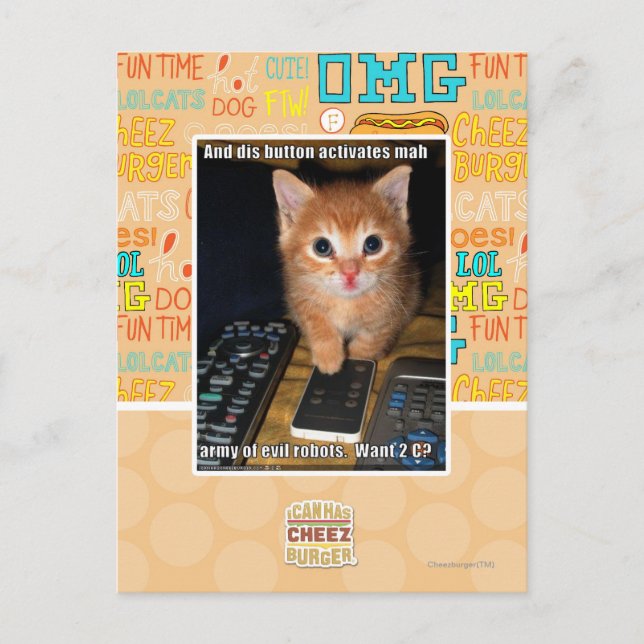 Armé of Evil Robots Vykort (Framsida)