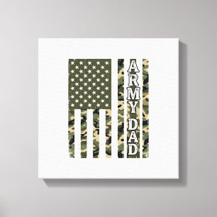 Armé Pappa Kamouflage Amerikansk Flagga Vintage T- Canvastryck