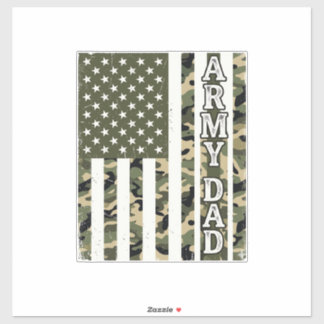 Armé Pappa Kamouflage Amerikansk Flagga Vintage T- Klistermärken