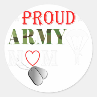 Armé Paratrooper Proud Mamma Apparel Airborne Hund Runt Klistermärke