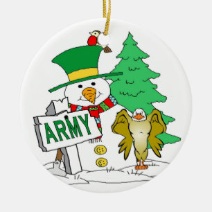 Armé Snögubbe jul Julgransprydnad Keramik