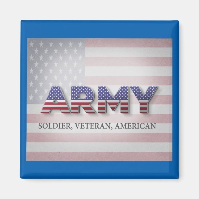 Armé "Soldier, Veteran, American" Magnet (Framsidan)