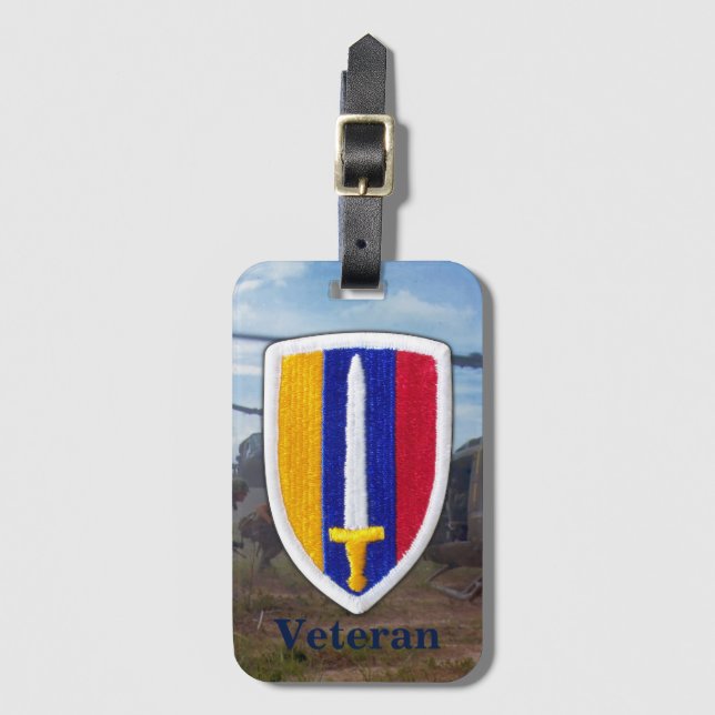 Armé USARV Vietnam Nam Krig Vets Patch Bagagebricka (Framsida vertikal)