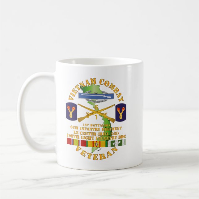Armé - Vietnam - Kammaren mot Veteran w 1st Bn 2 Kaffemugg (Vänster)
