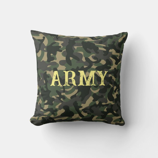Arméarméns grönt för kamouflering kudde (Framsida)