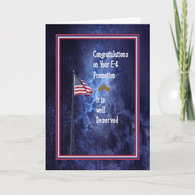 Armébefordran till ett E-4-blått med Flagga Kort (Framsida)