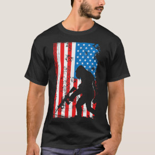 Armed Bigfoot Sasquatch AR-15 Patriotic American F T Shirt
