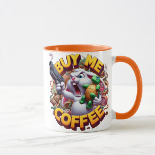 Armed Bunny och Turtle Duel köper en kaffe åt mig Mugg