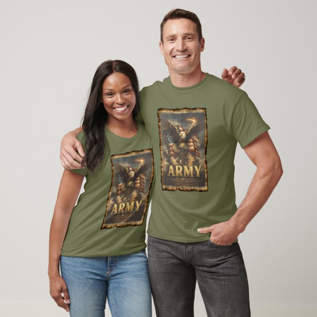 Arméemblem med flagga och örn t shirt (Unisex)