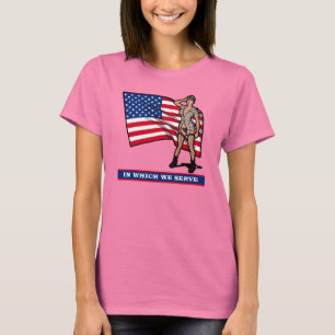 ARMÉFLICKA MED FLAGGA T SHIRT